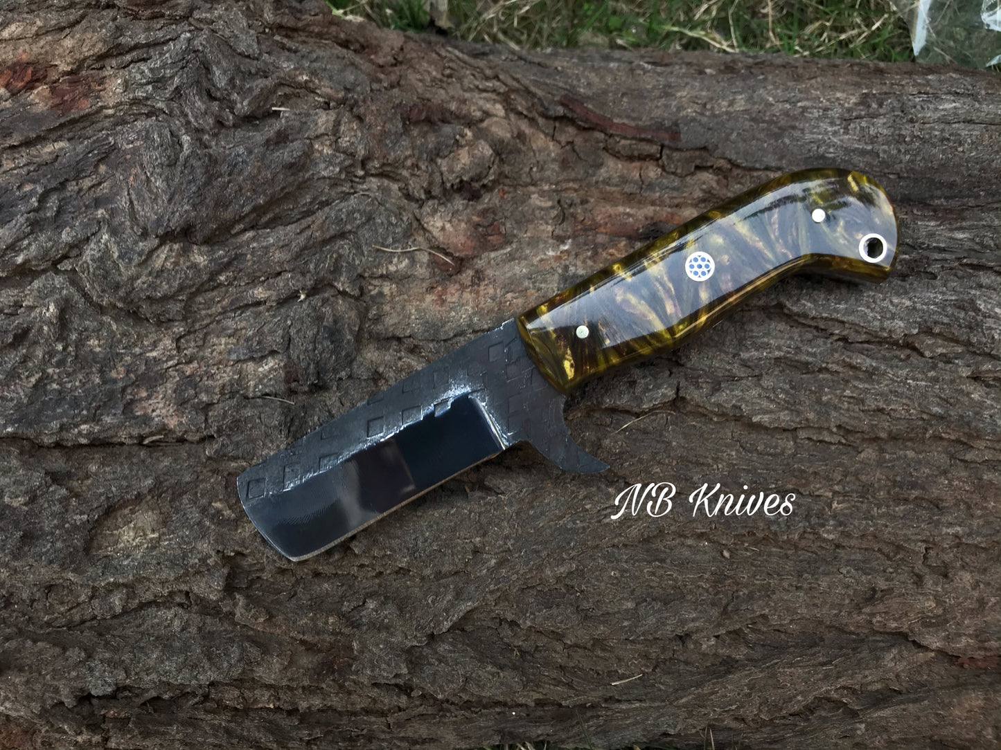 |NB KNIVES| CUSTOM HANDMADE COWBOY BULL CUTTER KNIFE WITH LEATHER SHEATH