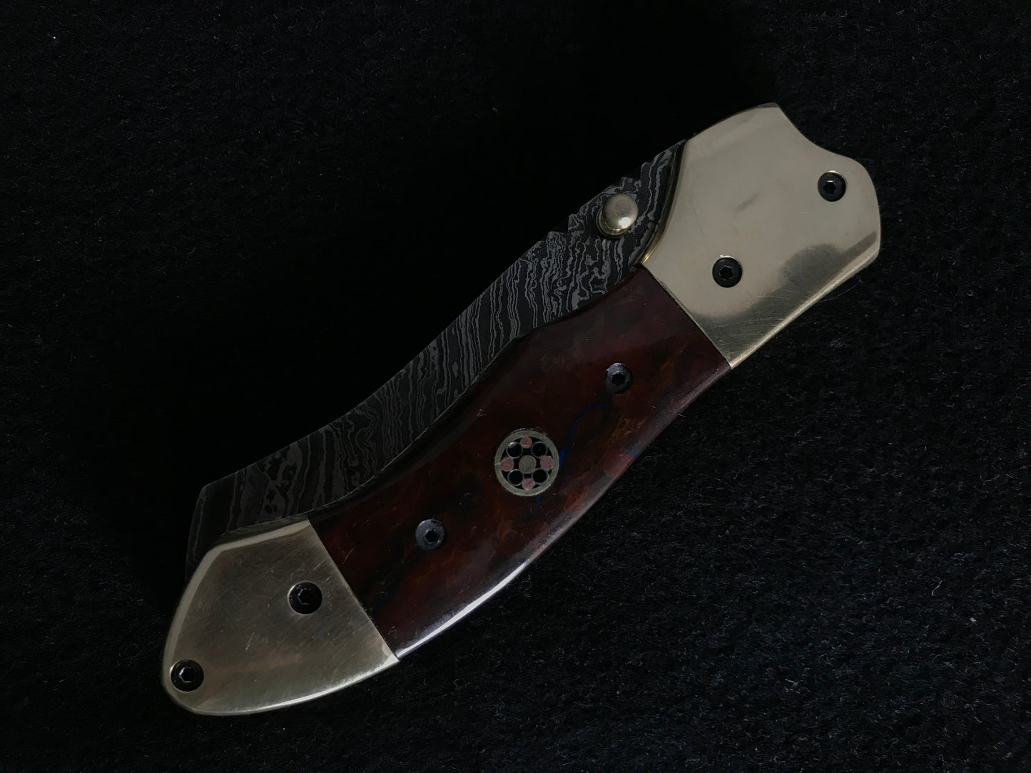 |NB KNIVES| CUSTOM HAND MADE DAMASCUS POCKET KNIFE WITH LEATHER SHEATH