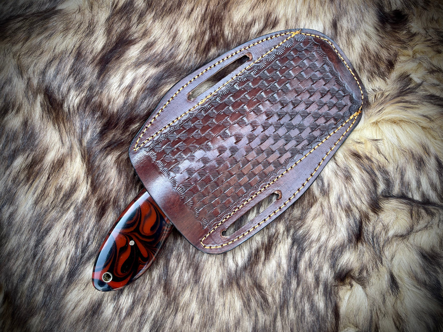 |NB KNIVES| CUSTOM HANDMADE COWBOY BULL CUTTER KNIFE WITH LEATHER SHEATH