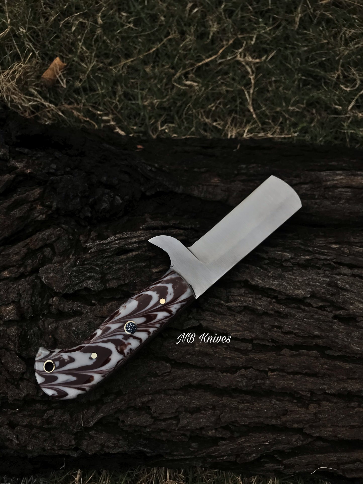 CUSTOM HANDMADE COW BOY BULL CUTTER KNIFE WITH LEATHER SHEATH