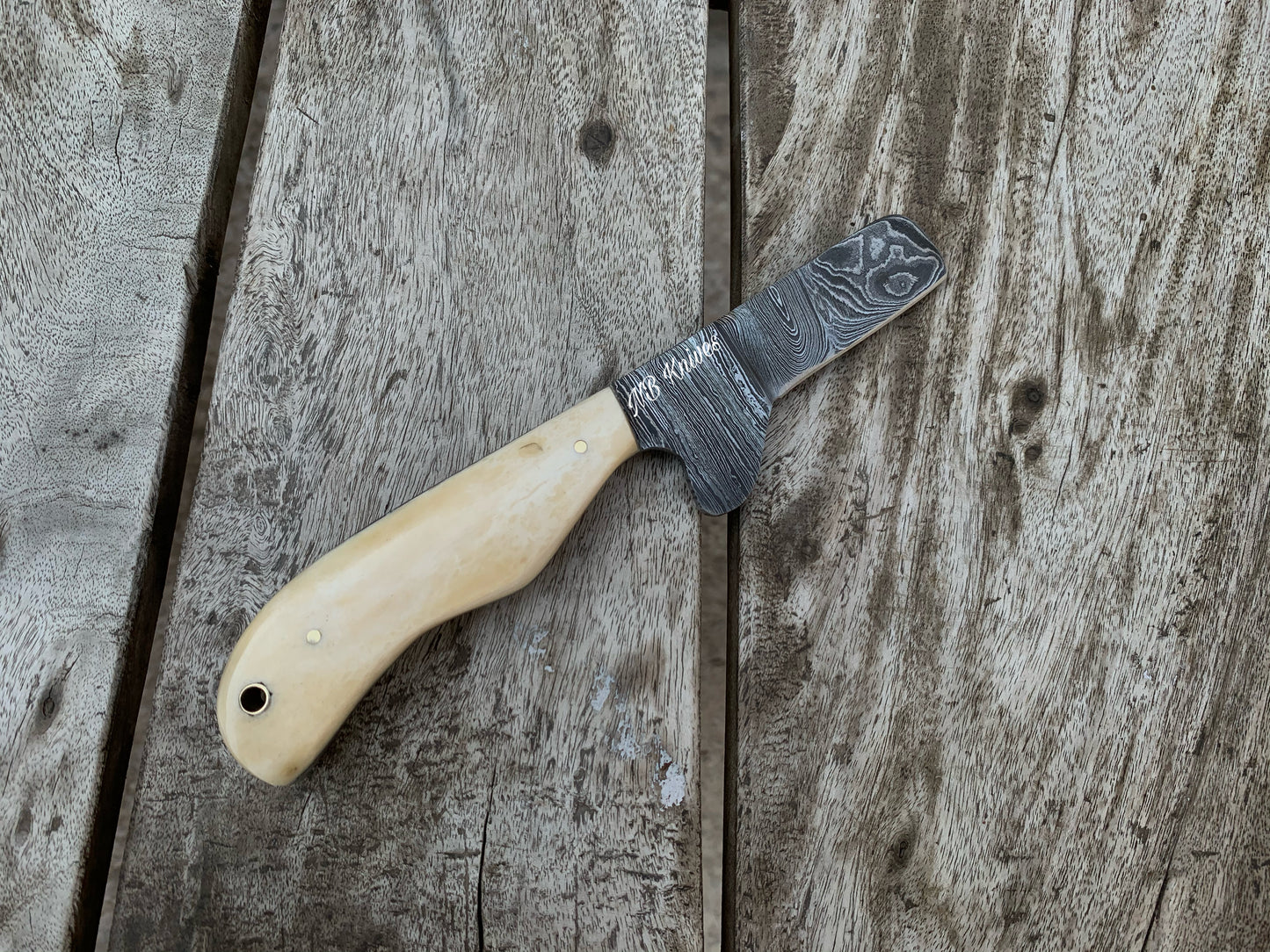 |NB KNIVES| CUSTOM HANDMADE DAMASCUS COWBOY BULL CUTTER KNIFE WITH LEATHER SHEATH
