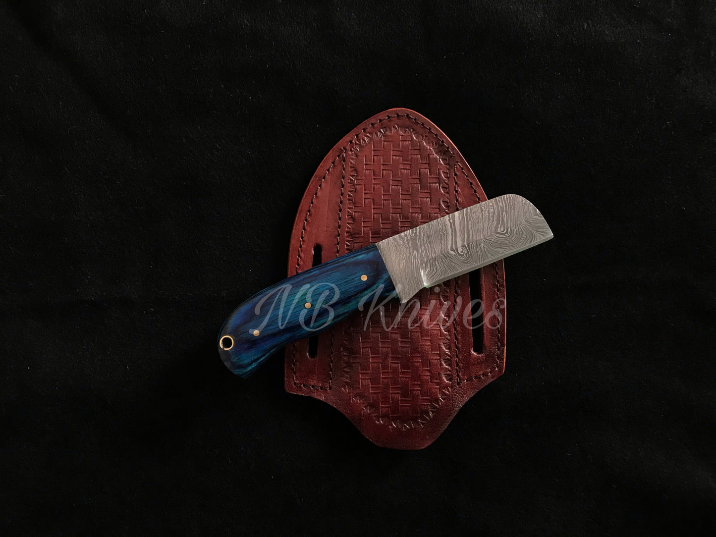 |NB KNIVES| CUSTOM HANDMADE COWBOY BULL CUTTER KNIFE WITH LEATHER SHEATH