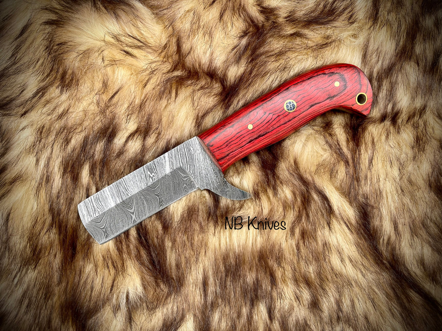 |NB KNIVES| CUSTOM HANDMADE DAMASCUS COWBOY BULL CUTTER KNIFE WITH LEATHER SHEATH