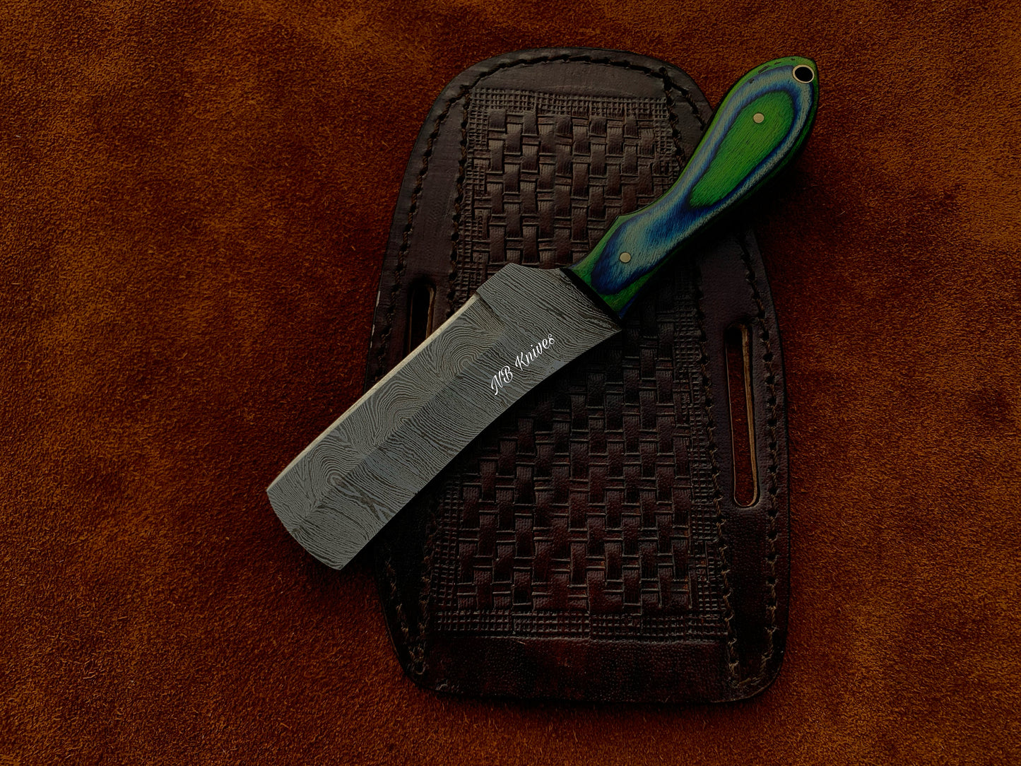 |NB KNIVES| CUSTOM HANDMADE COWBOY BULL CUTTER KNIFE WITH LEATHER SHEATH