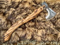 |NB KNIVES| Custom Handmade Viking axe, battle Axe, Engraved Axe, personalized Axe, best gift for him, custom Axe,