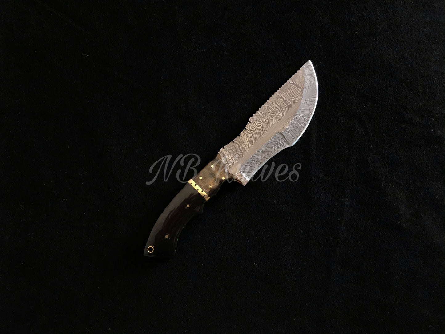 |NB KNIVES| CUSTOM HANDMADE DAMASCUS TRACKER KNIFE WITH LEATHER SHEATH