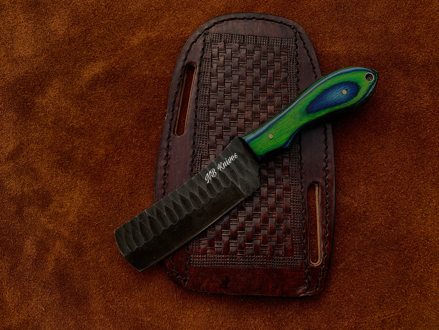 |NB KNIVES| CUSTOM HANDMADE COWBOY BULL CUTTER KNIFE WITH LEATHER SHEATH