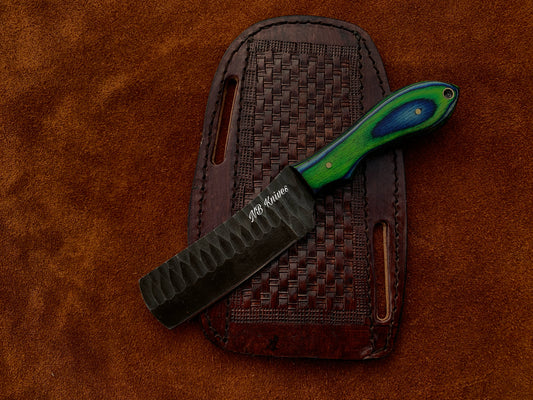 |NB KNIVES| CUSTOM HANDMADE COWBOY BULL CUTTER KNIFE WITH LEATHER SHEATH