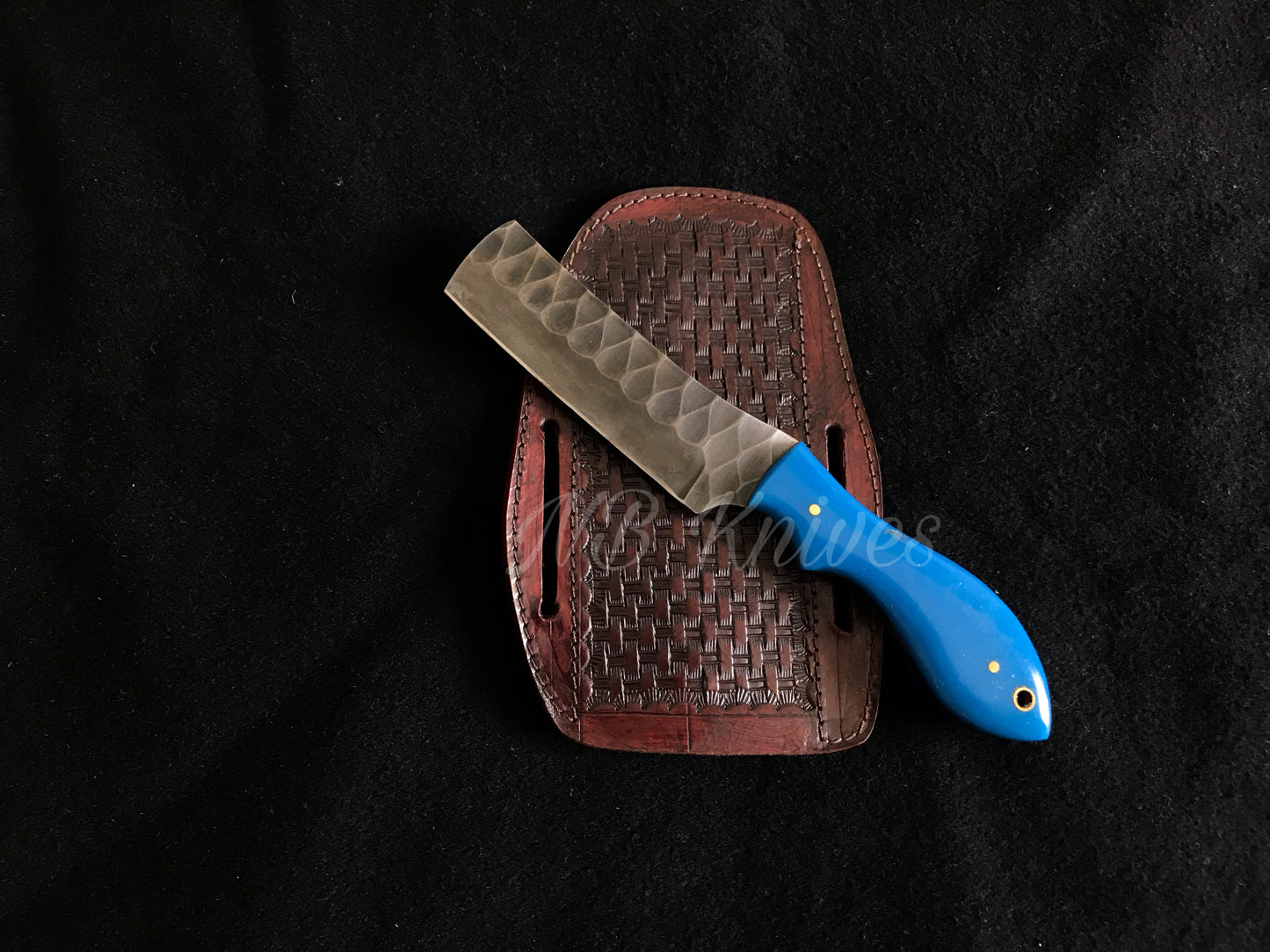 |NB KNIVES| CUSTOM HANDMADE COWBOY BULL CUTTER KNIFE WITH LEATHER SHEATH
