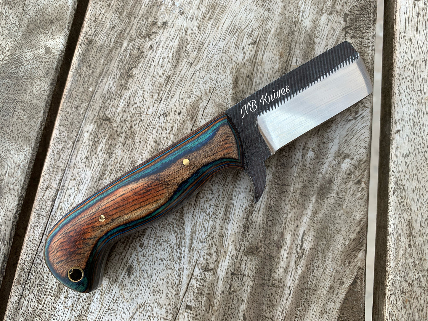 |NB KNIVES| CUSTOM HANDMADE COWBOY BULL CUTTER KNIFE WITH LEATHER SHEATH