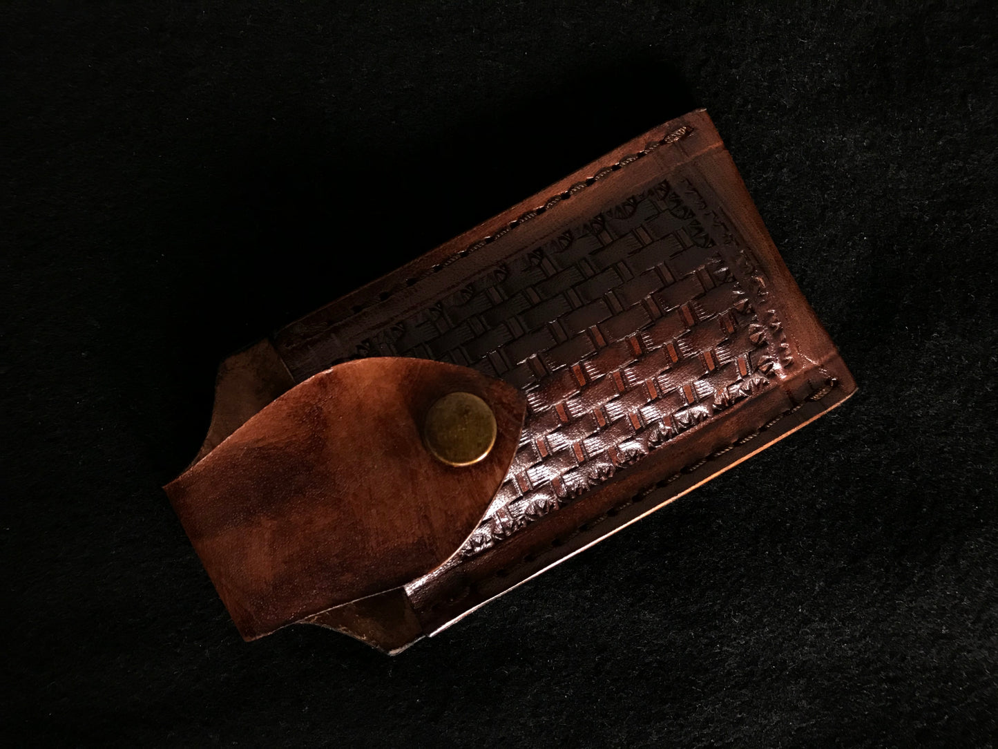 |NB KNIVES| CUSTOM HAND MADE DAMASCUS POCKET KNIFE WITH LEATHER SHEATH
