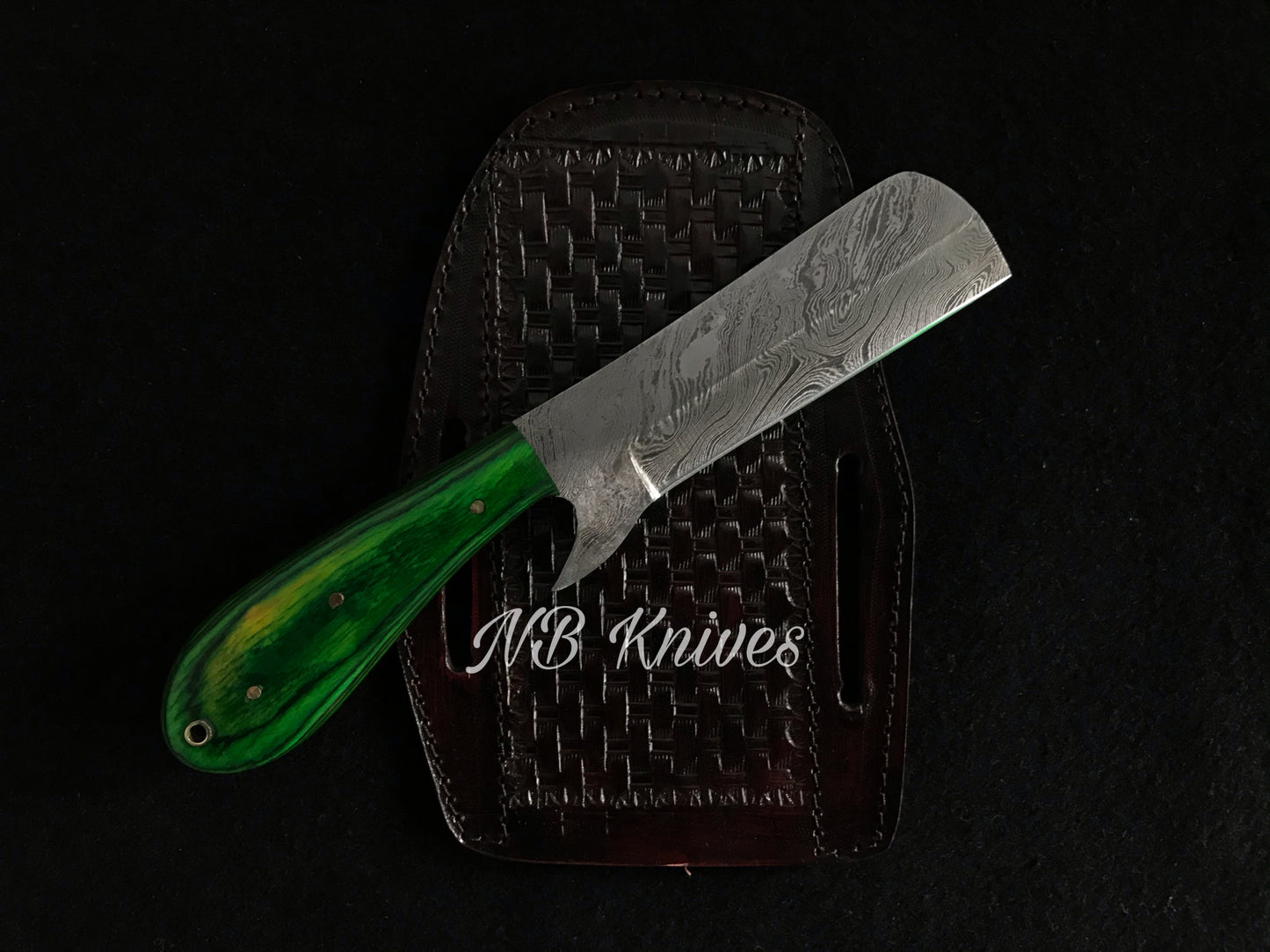 |NB KNIVES| CUSTOM HANDMADE COWBOY BULL CUTTER KNIFE WITH LEATHER SHEATH