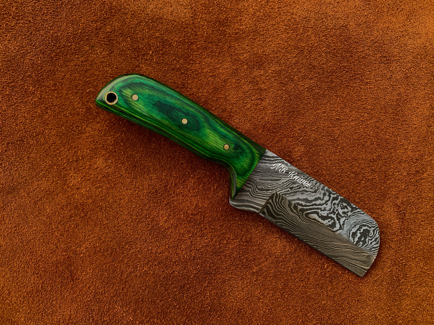 |NB KNIVES| CUSTOM HANDMADE DAMASCUS COWBOY BULL CUTTER KNIFE WITH LEATHER SHEATH