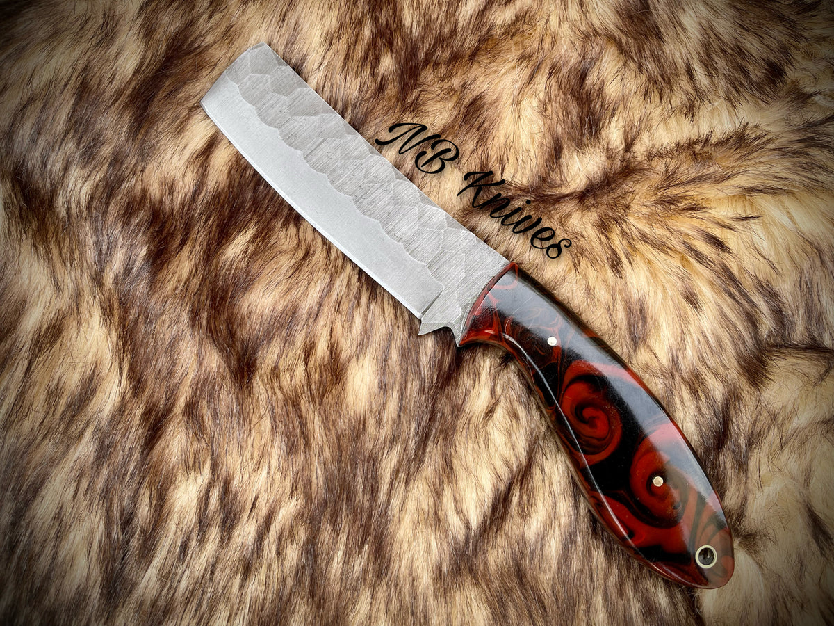 |NB KNIVES| CUSTOM HANDMADE COWBOY BULL CUTTER KNIFE WITH LEATHER SHEATH
