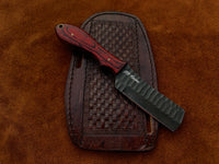 |NB KNIVES| CUSTOM HANDMADE COWBOY BULL CUTTER KNIFE WITH LEATHER SHEATH