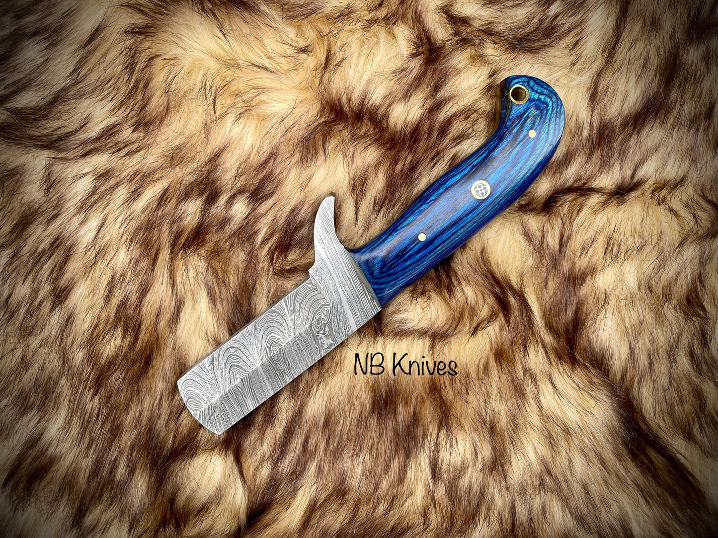 |NB KNIVES| CUSTOM HANDMADE DAMASCUS COWBOY BULL CUTTER KNIFE WITH LEATHER SHEATH