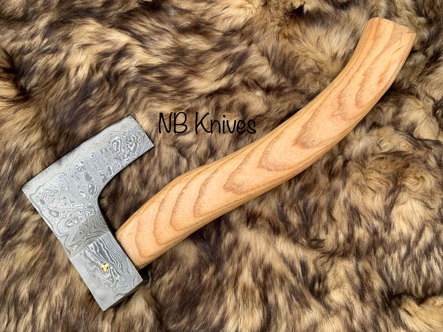 |NB KNIVES| Custom Gift Forged Carbon Steel Viking Axe with Rose Wood Shaft, Viking Bearded Camping Axe, Best Birthday&Anniversary Gift For Him,