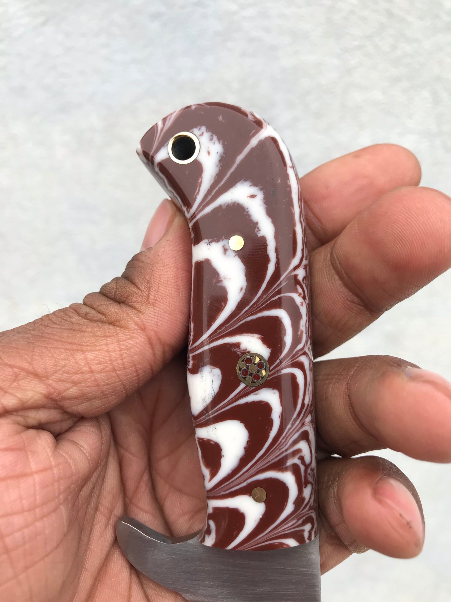 CUSTOM HANDMADE COW BOY BULL CUTTER KNIFE WITH LEATHER SHEATH