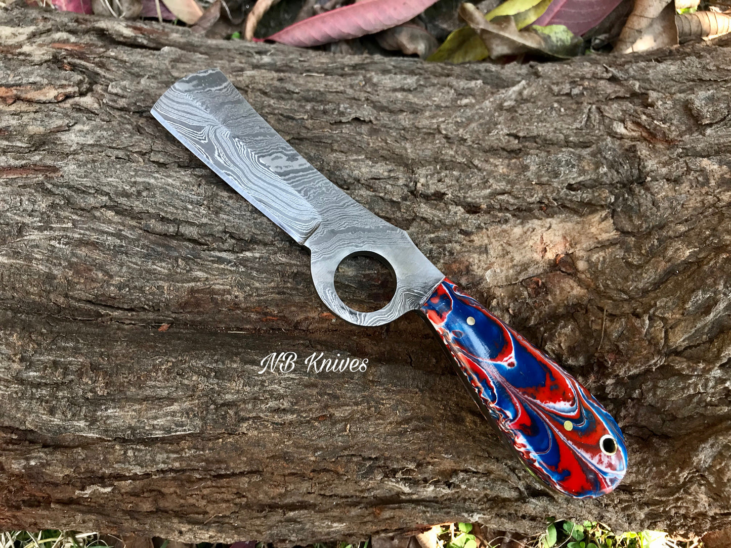 |NB KNIVES| CUSTOM HANDMADE DAMASCUS COWBOY BULL CUTTER KNIFE WITH LEATHER SHEATH