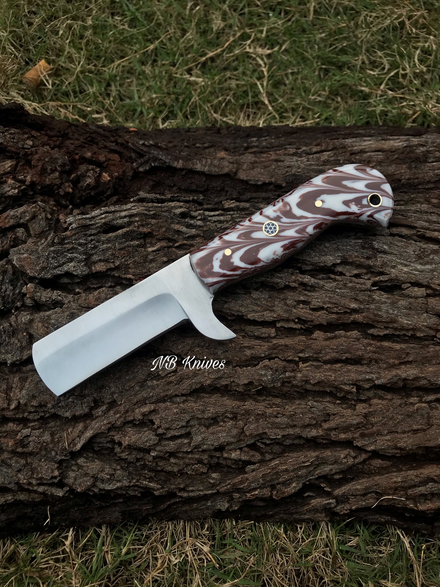 CUSTOM HANDMADE COW BOY BULL CUTTER KNIFE WITH LEATHER SHEATH