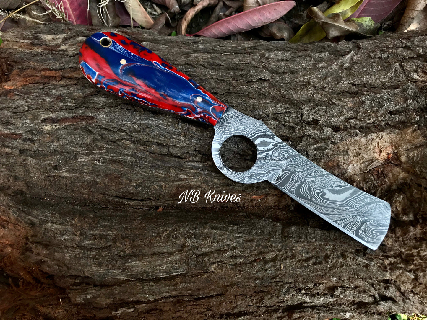 |NB KNIVES| CUSTOM HANDMADE DAMASCUS COWBOY BULL CUTTER KNIFE WITH LEATHER SHEATH