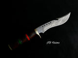 |NB KNIVES| CUSTOM HANDMADE DAMASCUS STEEL HUNTING KNIFE WITH LEATHER SHEATH