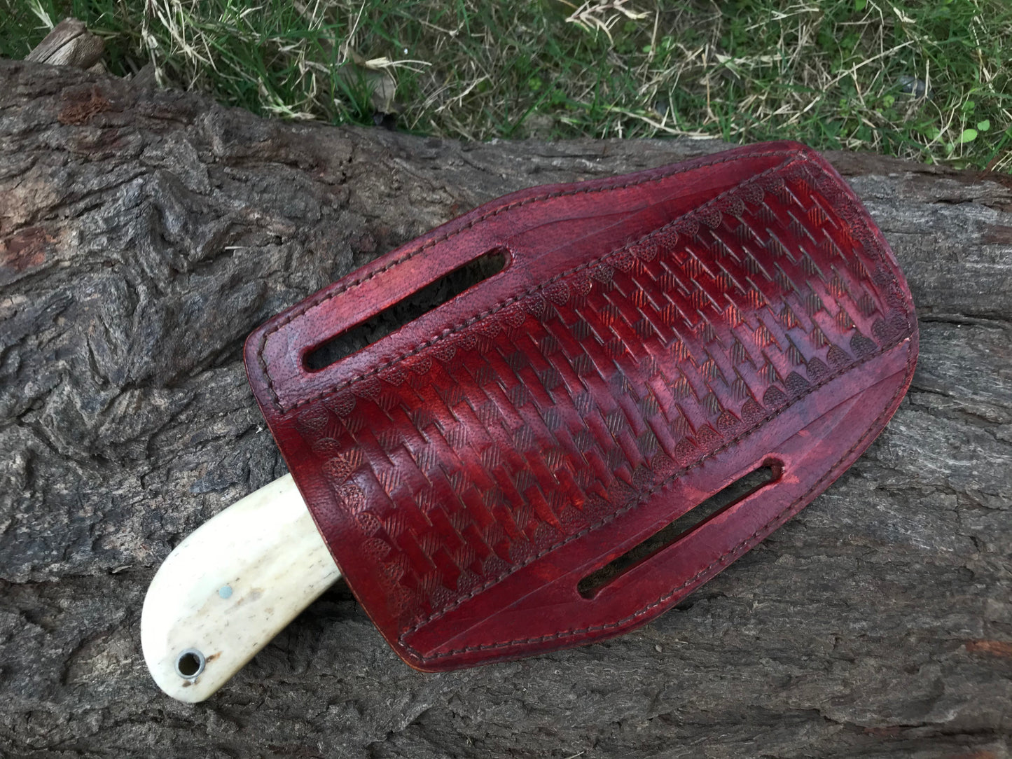 |NB KNIVES| CUSTOM HANDMADE COWBOY BULL CUTTER KNIFE WITH LEATHER SHEATH