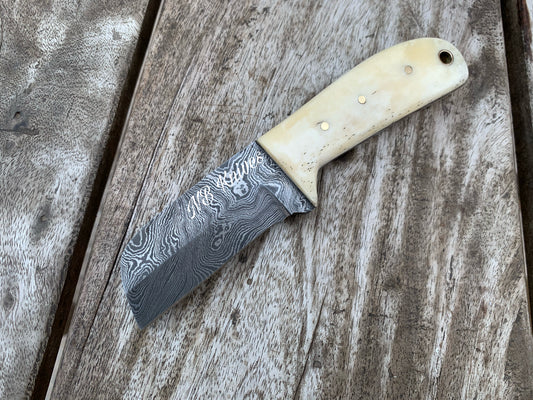 |NB KNIVES| CUSTOM HANDMADE COWBOY BULL CUTTER KNIFE WITH LEATHER SHEATH