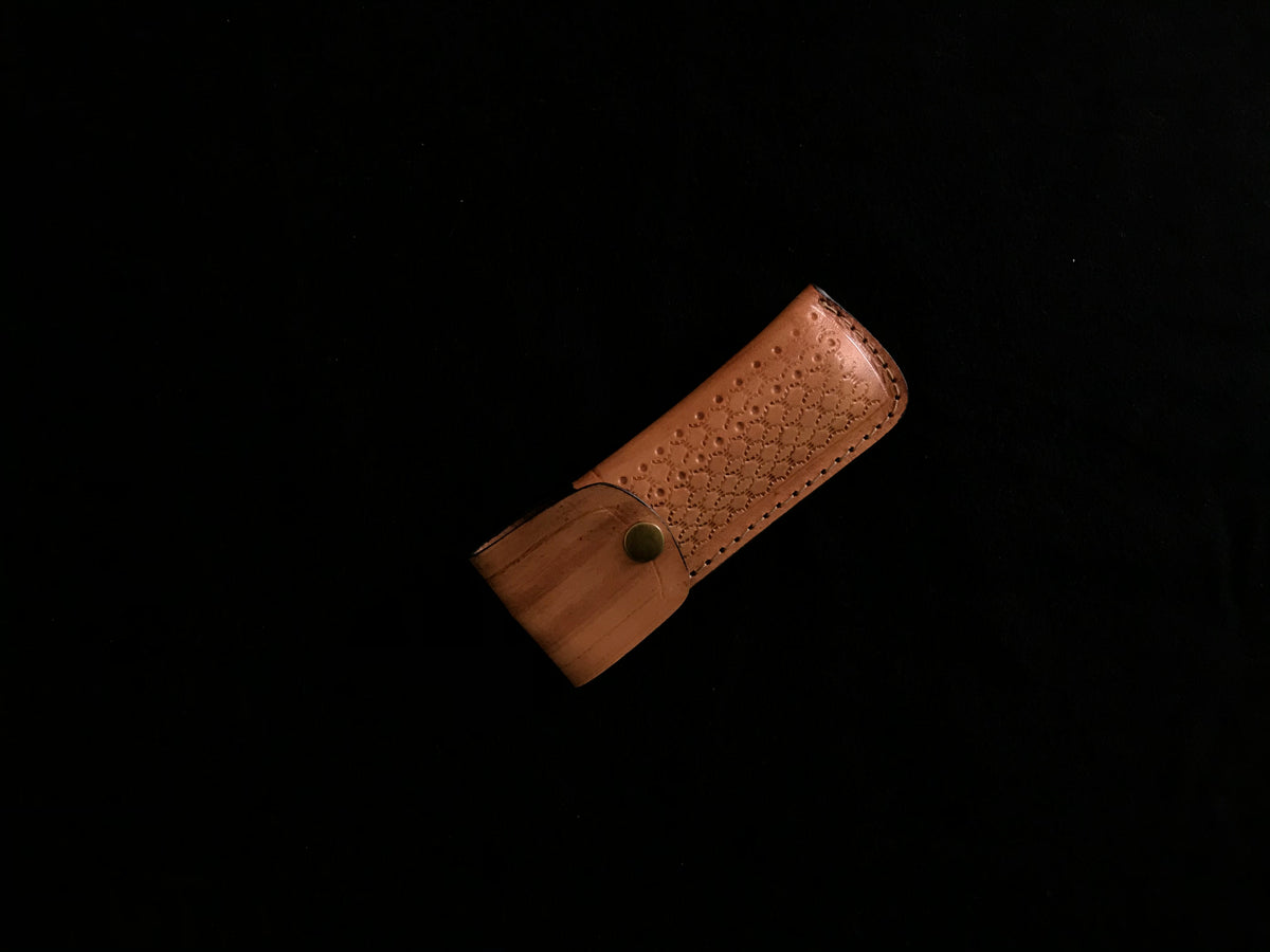 |NB KNIVES| CUSTOM HANDMADE DAMASCUS RAZOR WITH LEATHER SHEATH
