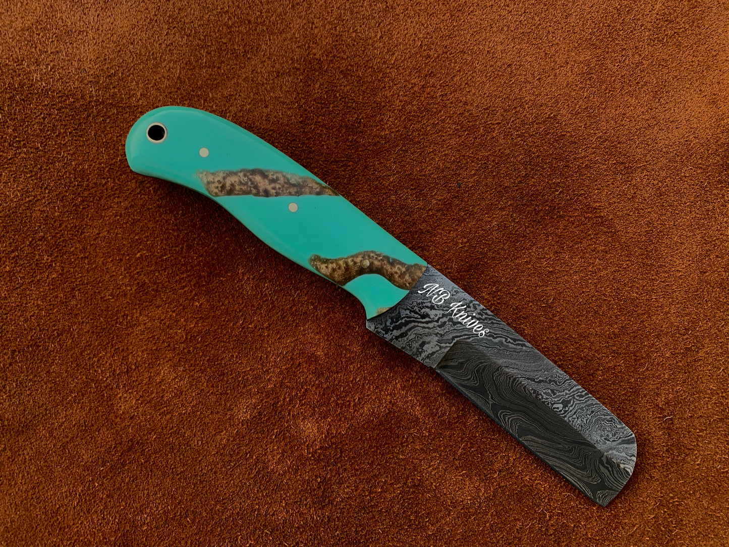 |NB KNIVES| CUSTOM HANDMADE DAMASCUS COWBOY BULL CUTTER KNIFE WITH LEATHER SHEATH