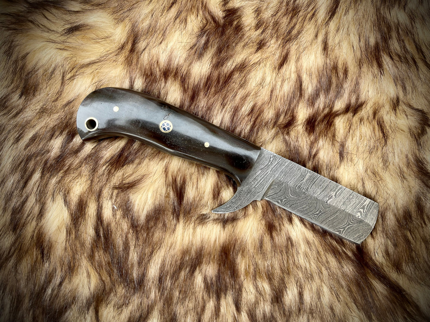 |NB KNIVES| CUSTOM HANDMADE DAMASCUS COWBOY BULL CUTTER KNIFE WITH LEATHER SHEATH