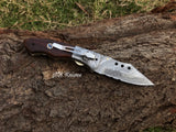 |NB KNIVES| CUSTOM HANDMADE DAMASCUS FOLDING KNIFE WITH POCKET CLIP