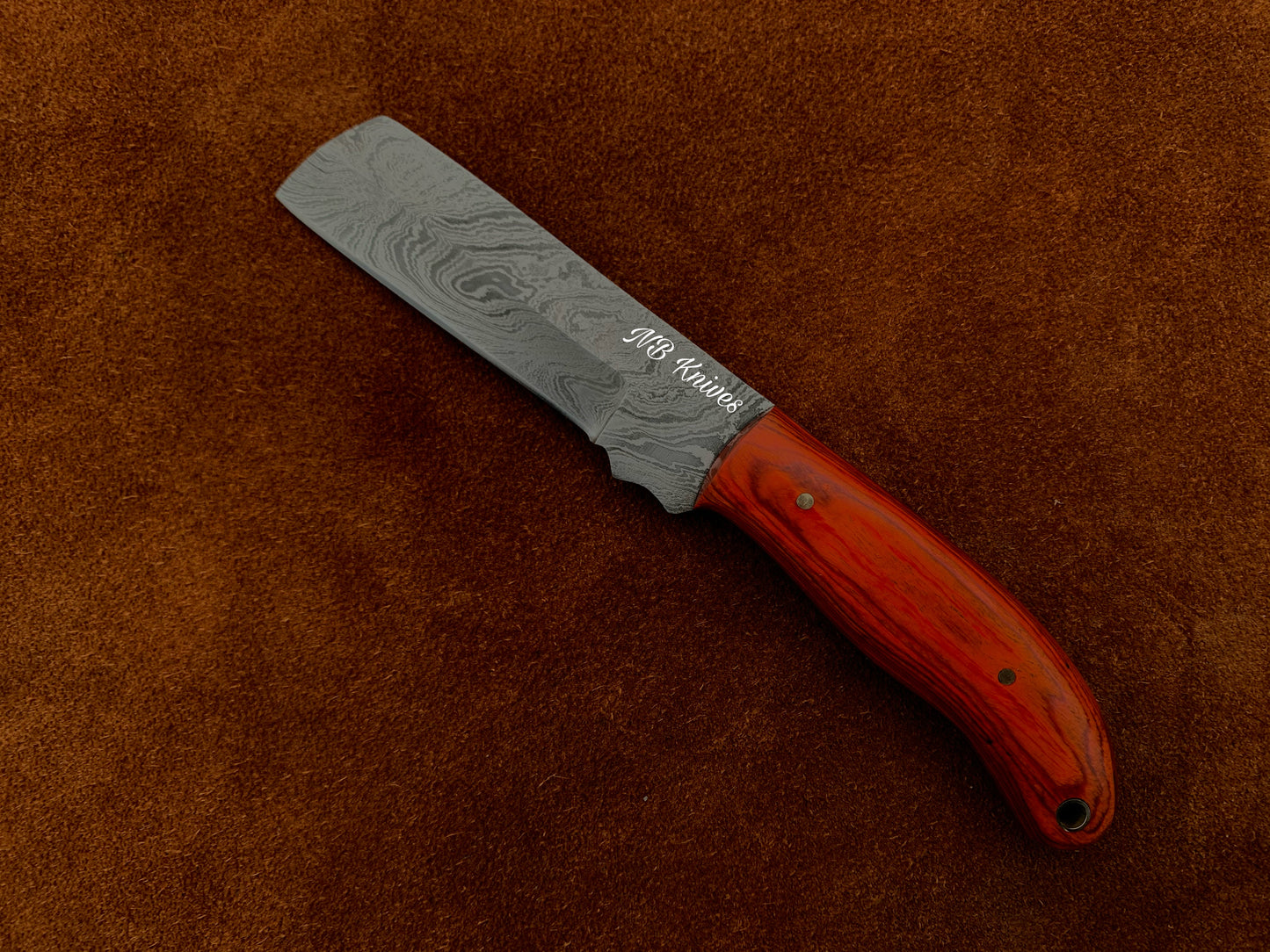 |NB KNIVES| CUSTOM HANDMADE DAMASCUS COWBOY BULL CUTTER KNIFE WITH LEATHER SHEATH