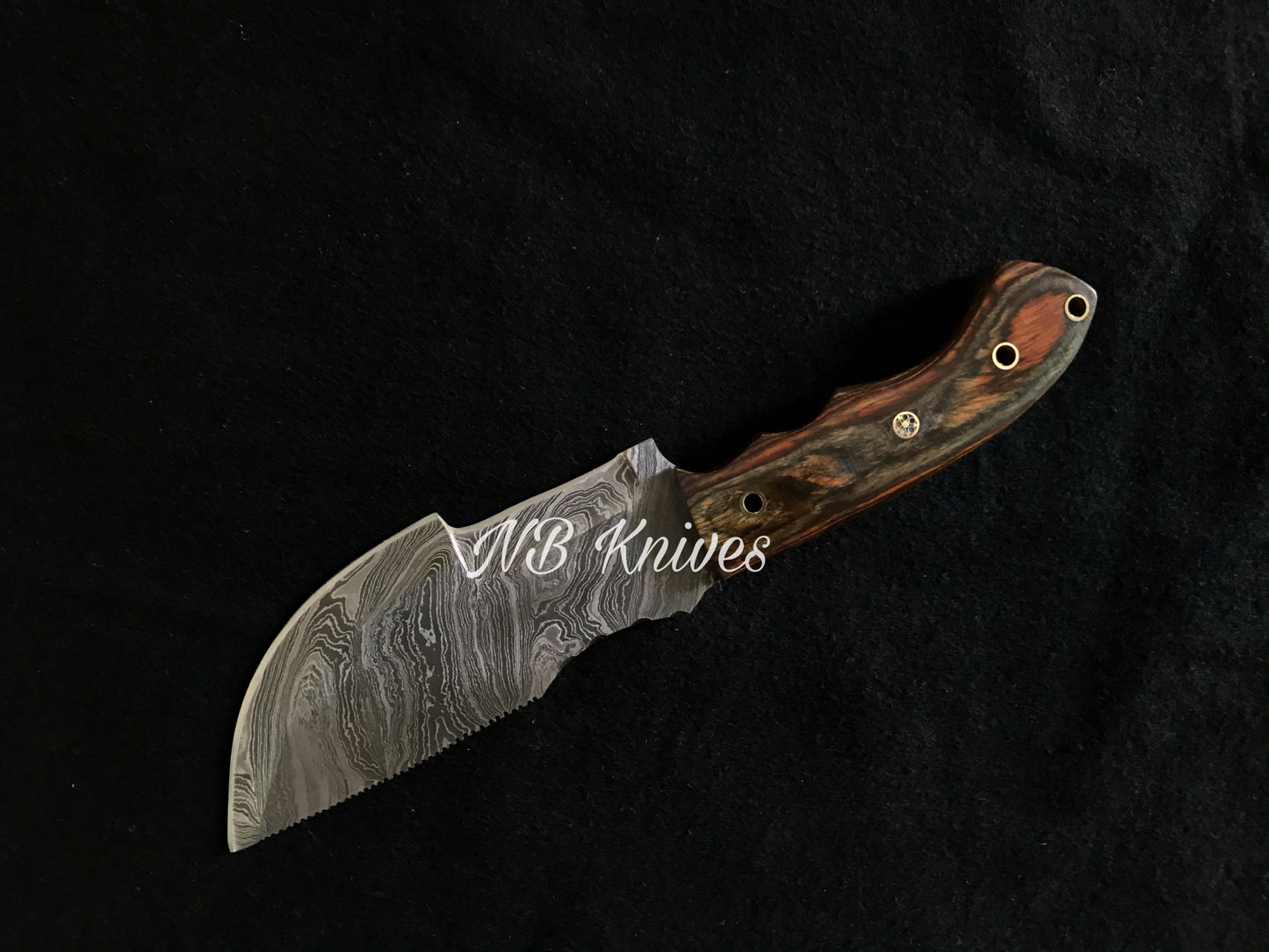 |NB KNIVES| Custom Handmade Damascus Tracker Knife With Leather Sheath
