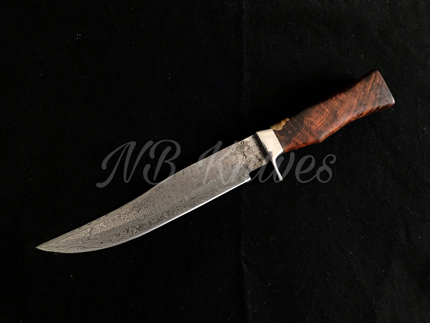 |NB KNIVES| CUSTOM HANDMADE DAMASCUS STEEL HUNTING KNIFE WITH LEATHER SHEATH