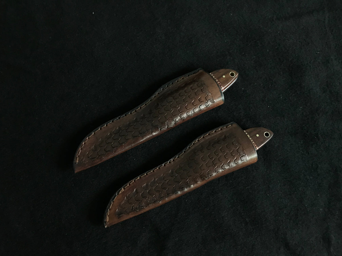 Handmade Damascus Hunting Knife Set with Rosewood & Micarta Handles