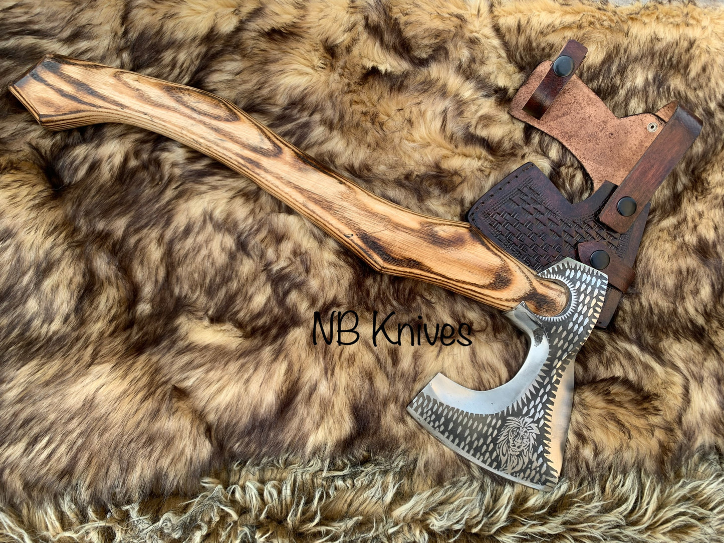 |NB KNIVES| Custom Handmade Viking axe, battle Axe, Engraved Axe, personalized Axe, best gift for him, custom Axe,