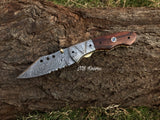 |NB KNIVES| CUSTOM HANDMADE DAMASCUS FOLDING KNIFE WITH POCKET CLIP