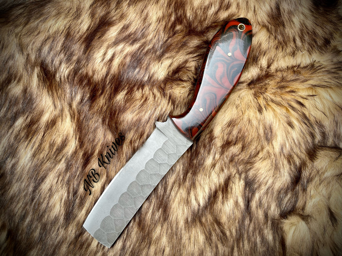 |NB KNIVES| CUSTOM HANDMADE COWBOY BULL CUTTER KNIFE WITH LEATHER SHEATH