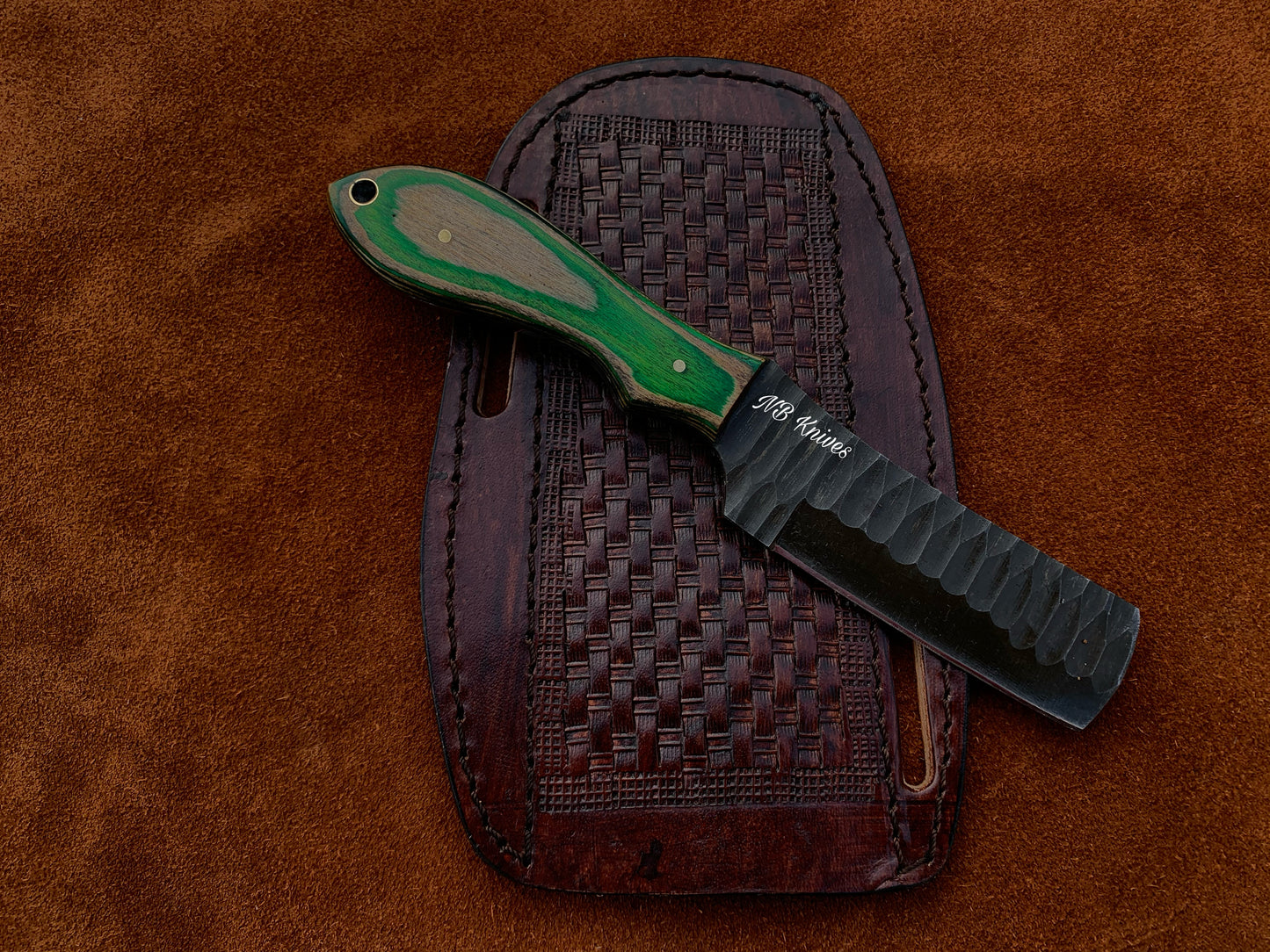 |NB KNIVES| CUSTOM HANDMADE COWBOY BULL CUTTER KNIFE WITH LEATHER SHEATH