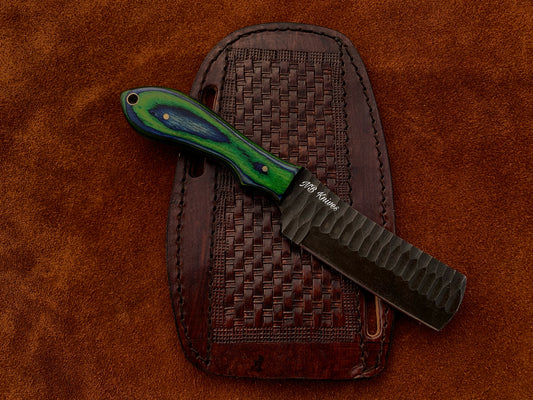 |NB KNIVES| CUSTOM HANDMADE COWBOY BULL CUTTER KNIFE WITH LEATHER SHEATH