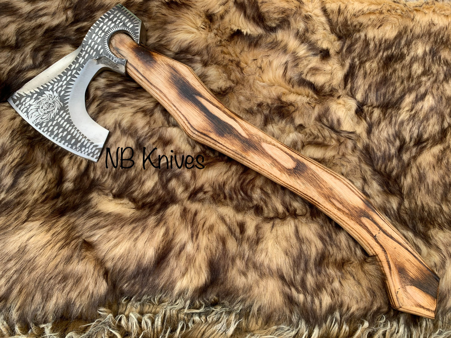 |NB KNIVES| Custom Handmade Viking axe, battle Axe, Engraved Axe, personalized Axe, best gift for him, custom Axe,