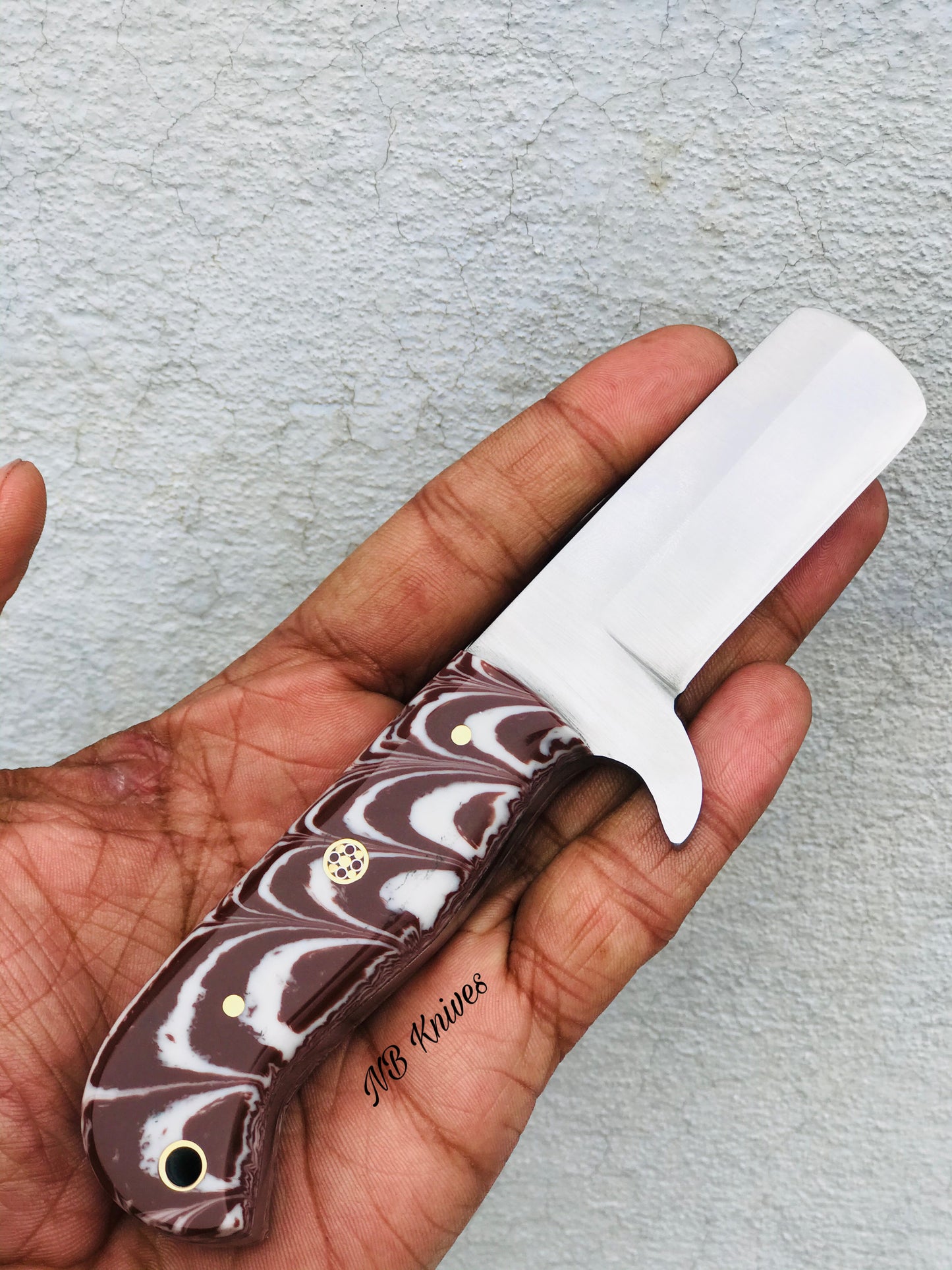 CUSTOM HANDMADE COW BOY BULL CUTTER KNIFE WITH LEATHER SHEATH