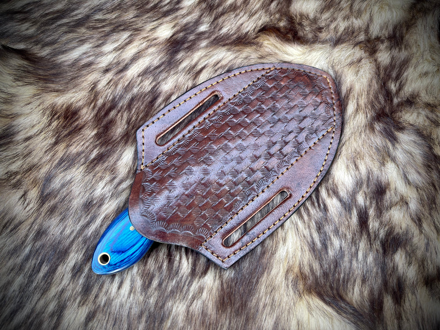 |NB KNIVES| CUSTOM HANDMADE COWBOY BULL CUTTER KNIFE WITH LEATHER SHEATH