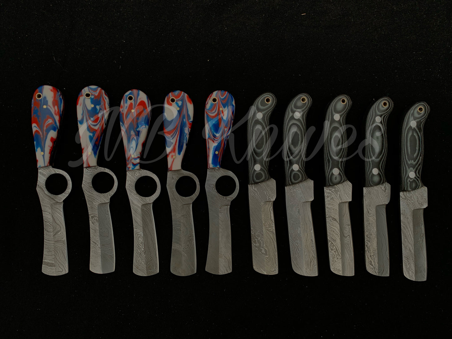 |NB KNIVES| CUSTOM HANDMADE LOT OF 10 COW BOY BULL CUTTER KNIVES WITH LEATHER SHEATH