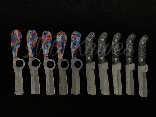 |NB KNIVES| CUSTOM HANDMADE LOT OF 10 COW BOY BULL CUTTER KNIVES WITH LEATHER SHEATH