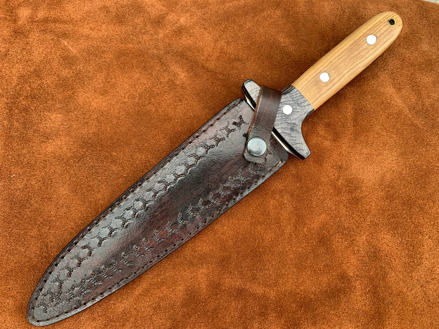 |NB KNIVES| CUSTOM HANDMADE D2 STEEL HUNTING KNIFE HANDLE OLIVE WOOD/ HARDWOOD