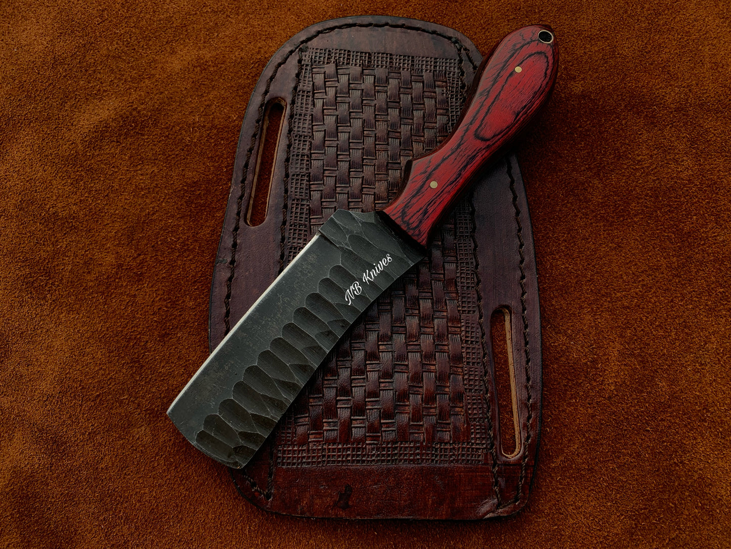 |NB KNIVES| CUSTOM HANDMADE COWBOY BULL CUTTER KNIFE WITH LEATHER SHEATH