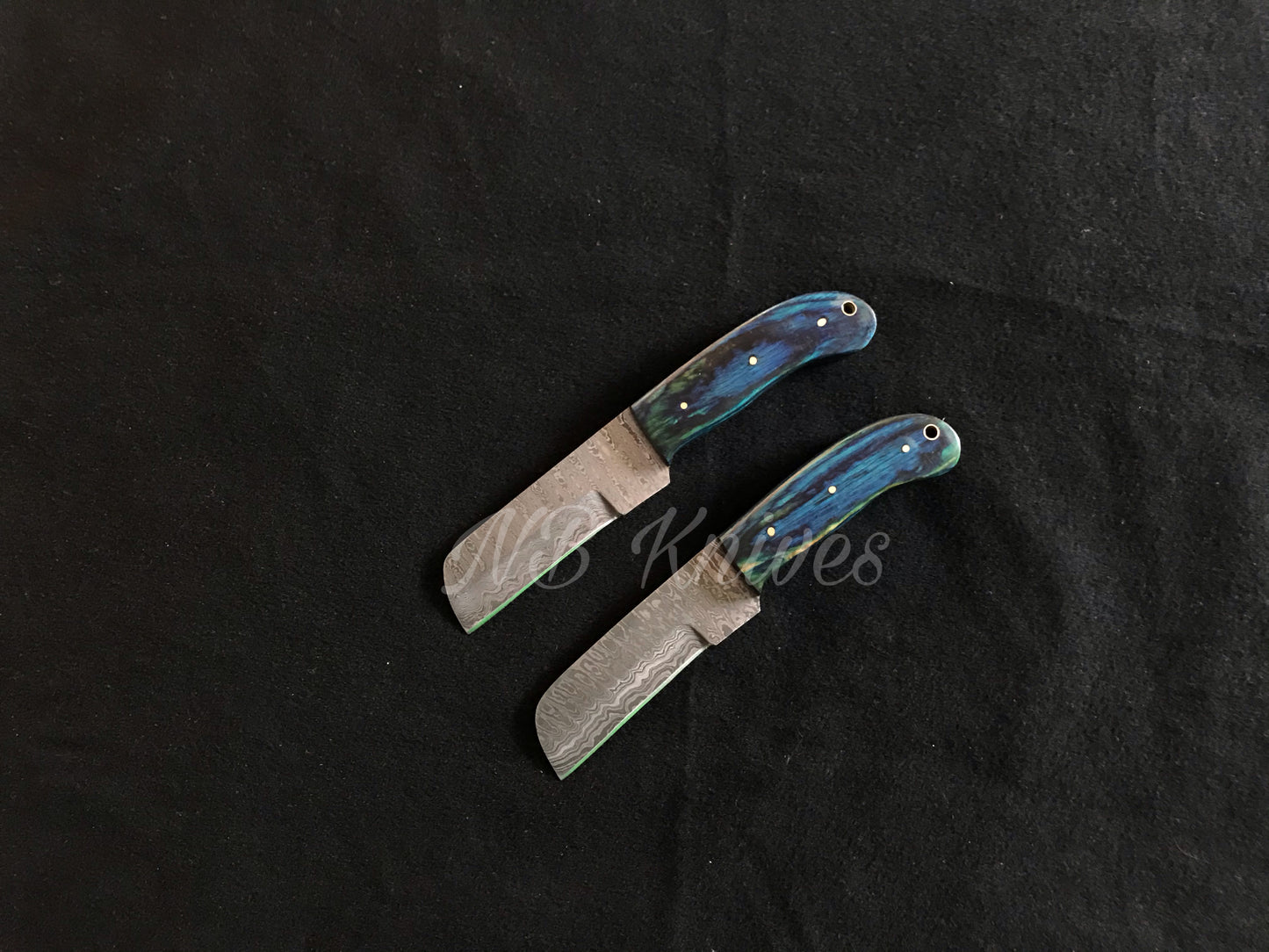 |NB KNIVES| CUSTOM HANDMADE LOT OF 2 COW BOY BULL CUTTER KNIVES WITH LEATHER SHEATH