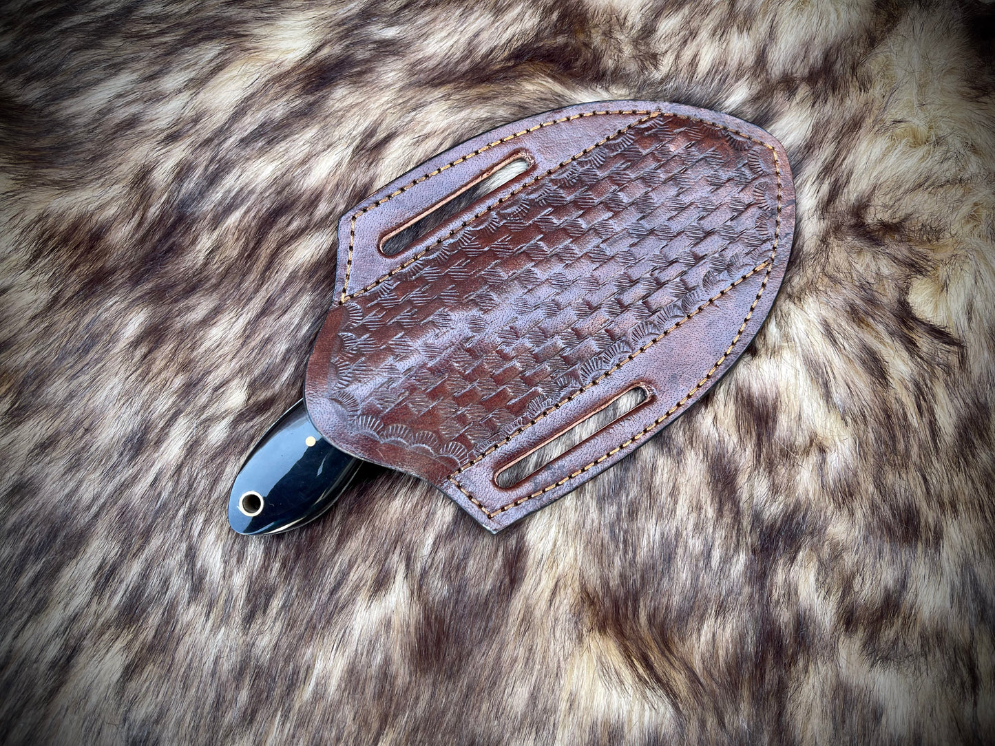 |NB KNIVES| CUSTOM HANDMADE COWBOY BULL CUTTER KNIFE WITH LEATHER SHEATH